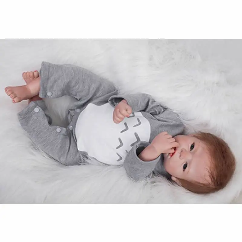 Мягкая сенсорная кукла для новорожденных 22 дюйма мягкая силиконовая