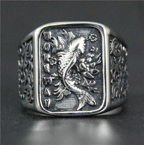 Прямая поставка Размер 7 ~ 13 мужское кольцо с капитаном рыбой ювелирные изделия из