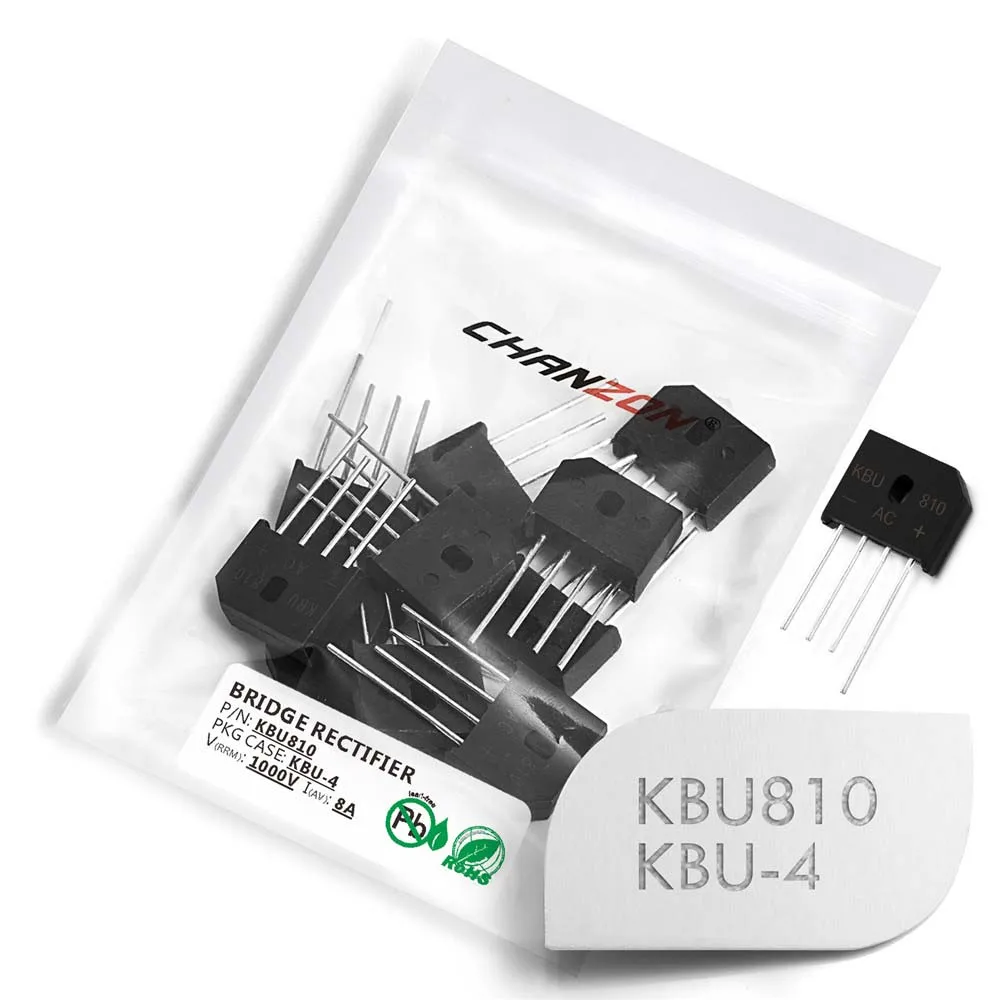 10 шт. KBU810 мост выпрямительный диод 8A 1000 V KBU-4(SIP-4) однофазный полная волна 8 Ампер 1000 Вольт кбу 810 кремния