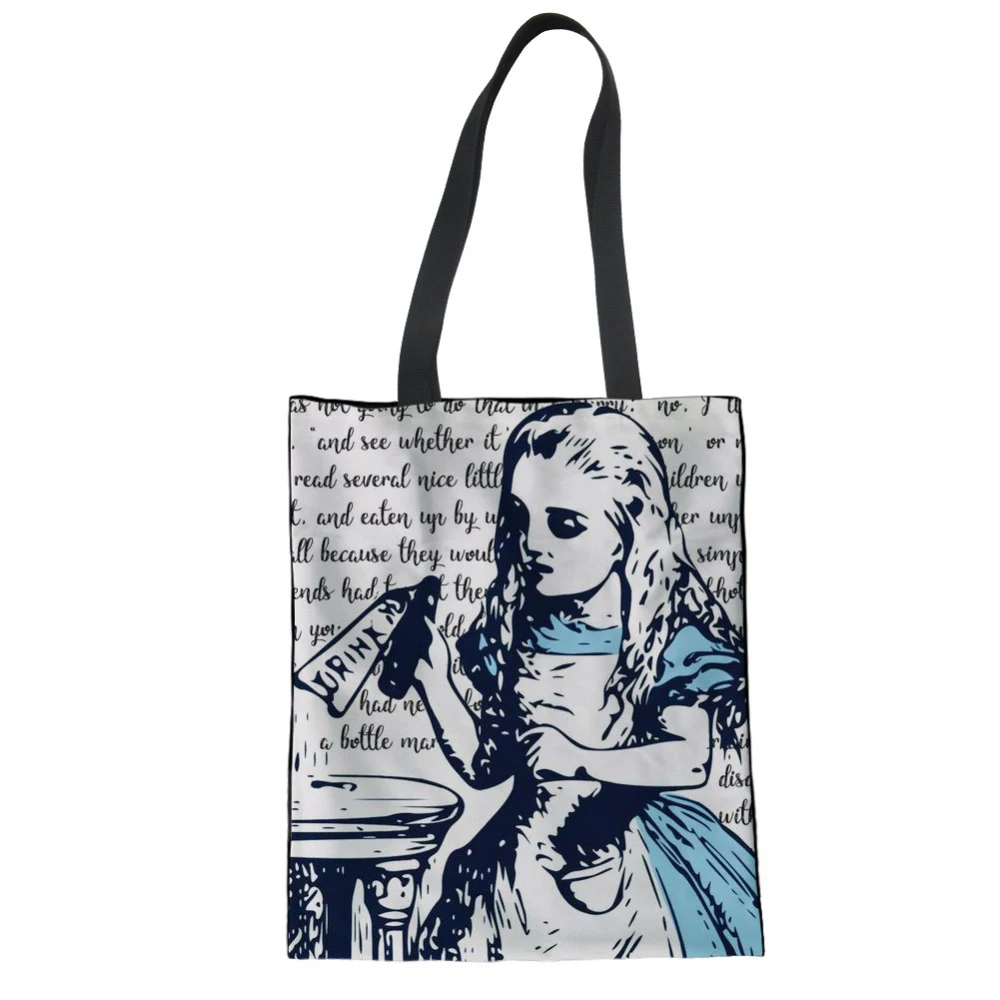 WHEREISART Бесшумная женская сумка для покупок с изображением кота кролика девушек и