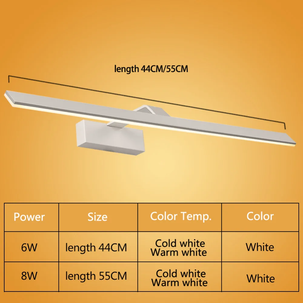 Светодиодный настенный светильник 6 Вт 8 светодиодный зеркальный передний