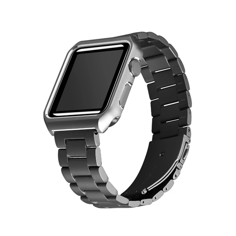 Чехол + ремешок для Apple watch band 4 44 мм 40 iWatch 3 42 мм/38 металлический браслет из