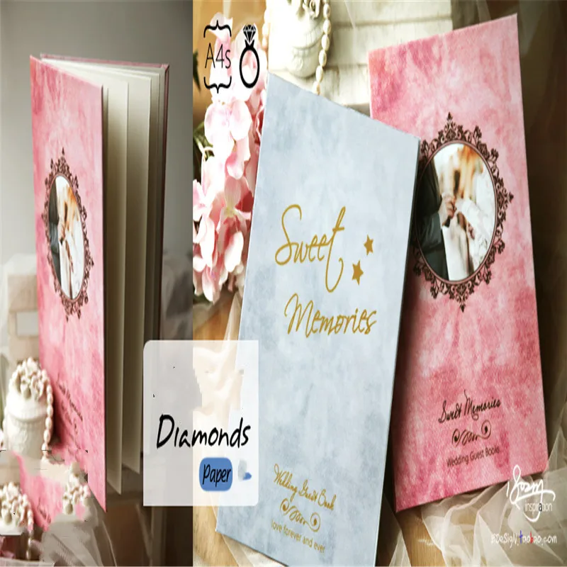 European Marble Pattern Organ Page Wedding Guest Book Business Event Personality Customization Graduation Signature Gift pa | Дом и сад