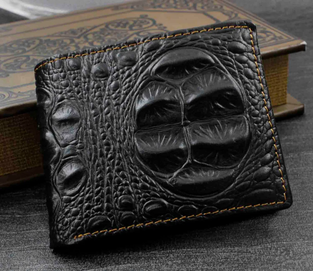 Мужской кошелек из крокодиловой кожи в стиле панк рок|leather wallet purse|leather walletgenuine leather