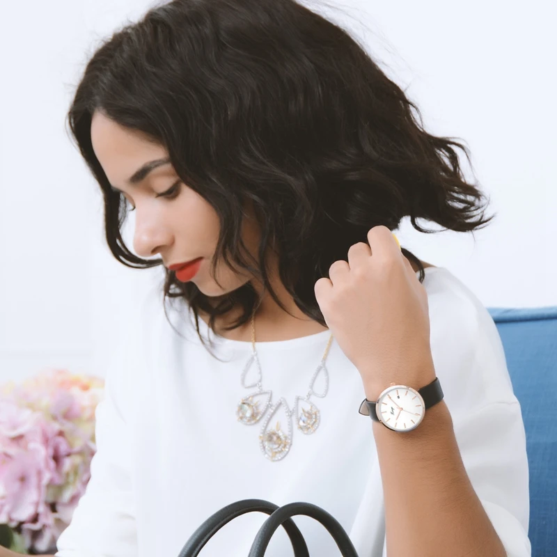 XINGE абсолютно Для женщин Часы роскошный кожаный ремешок Бизнес Кварцевые