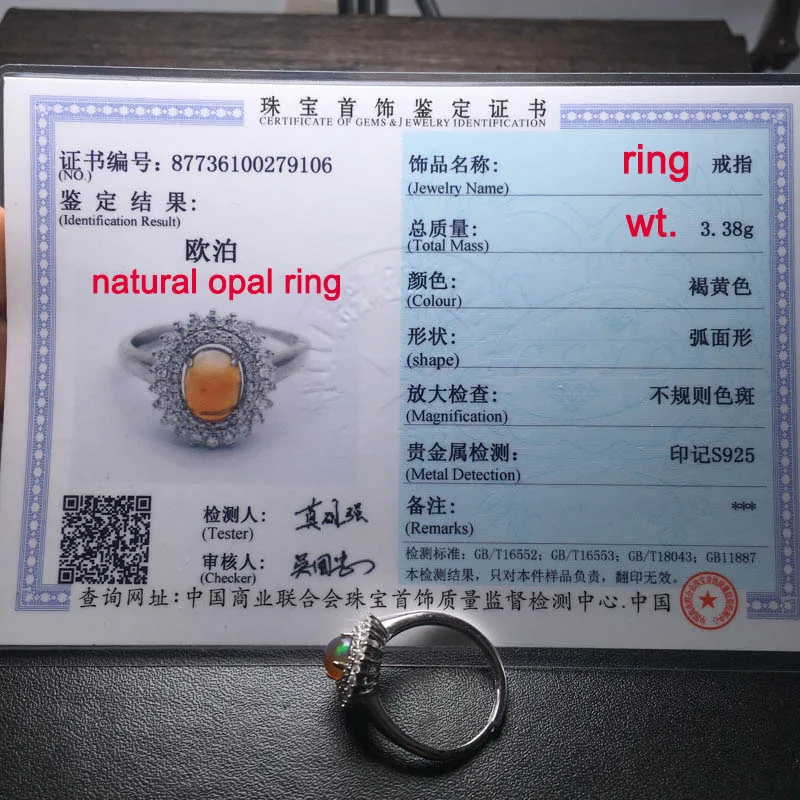 

CSJ 2019 hot sale natural Ethiopia fancy color opal Solid 925 Sterling Silver Wedding Diana's Ring Fine Jewelry For Women Gift
