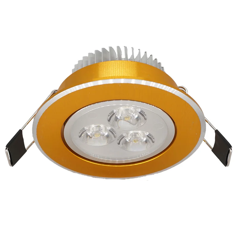 Круглый Золотой корпус с регулируемой яркостью 3 Вт светодиодные встраиваемые