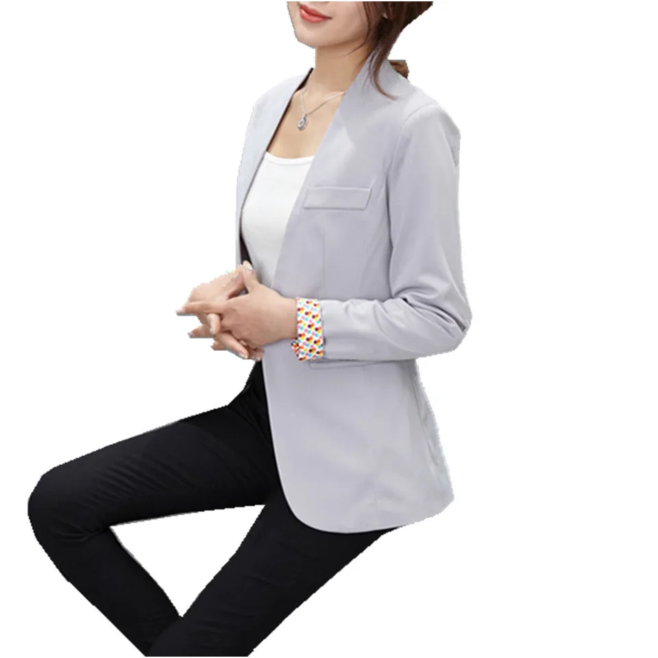 Fmasuth Пиджаки для женщин и куртка желтый длинный рукав Slim Fit носить на работу