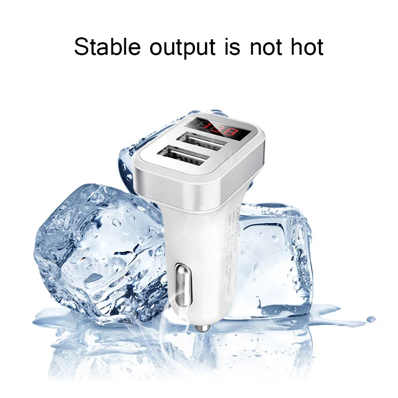 Автомобильное зарядное устройство цифровой дисплей двойной порт USB адаптер 2.1A