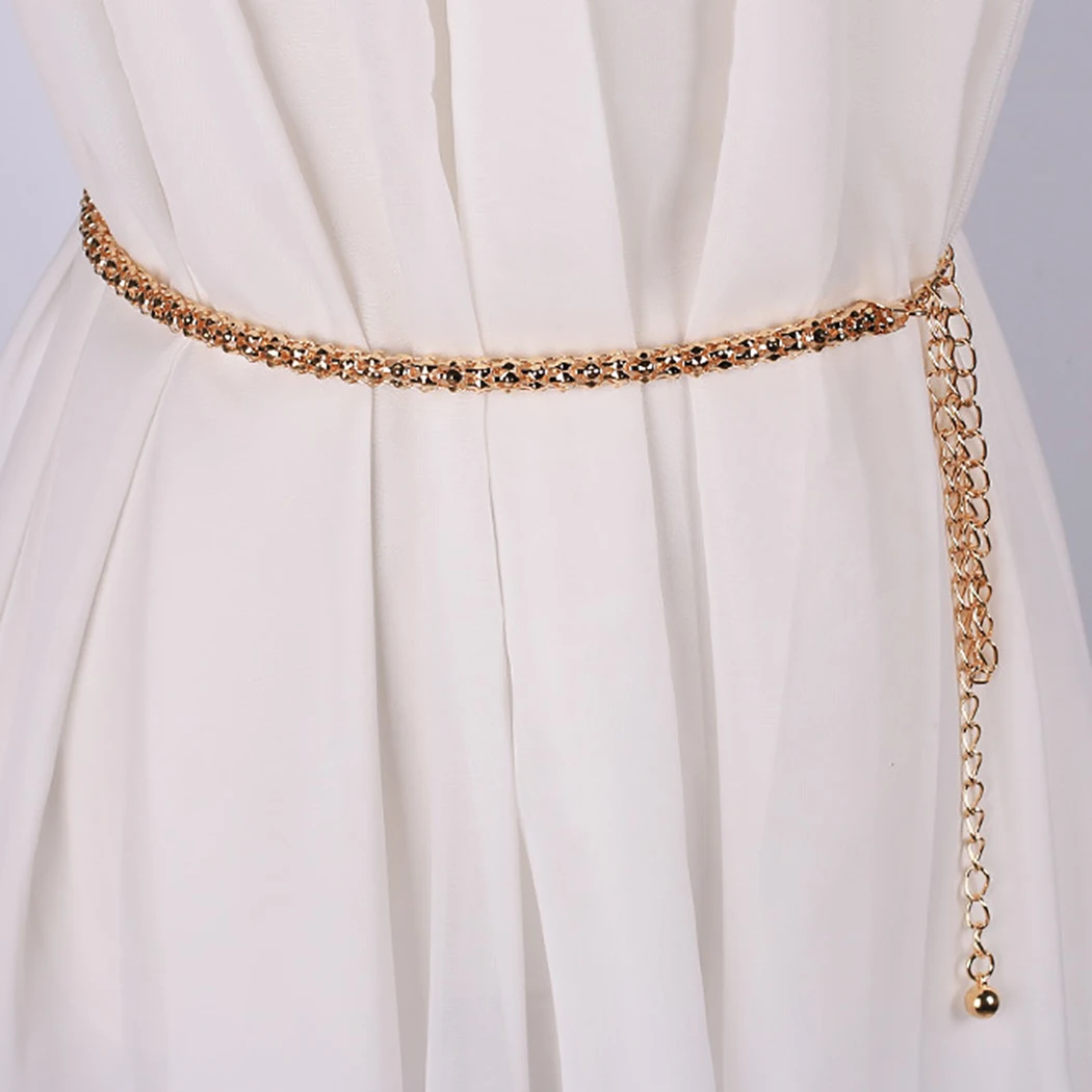 Женский ремень на талию простой металлический пояс украшение для