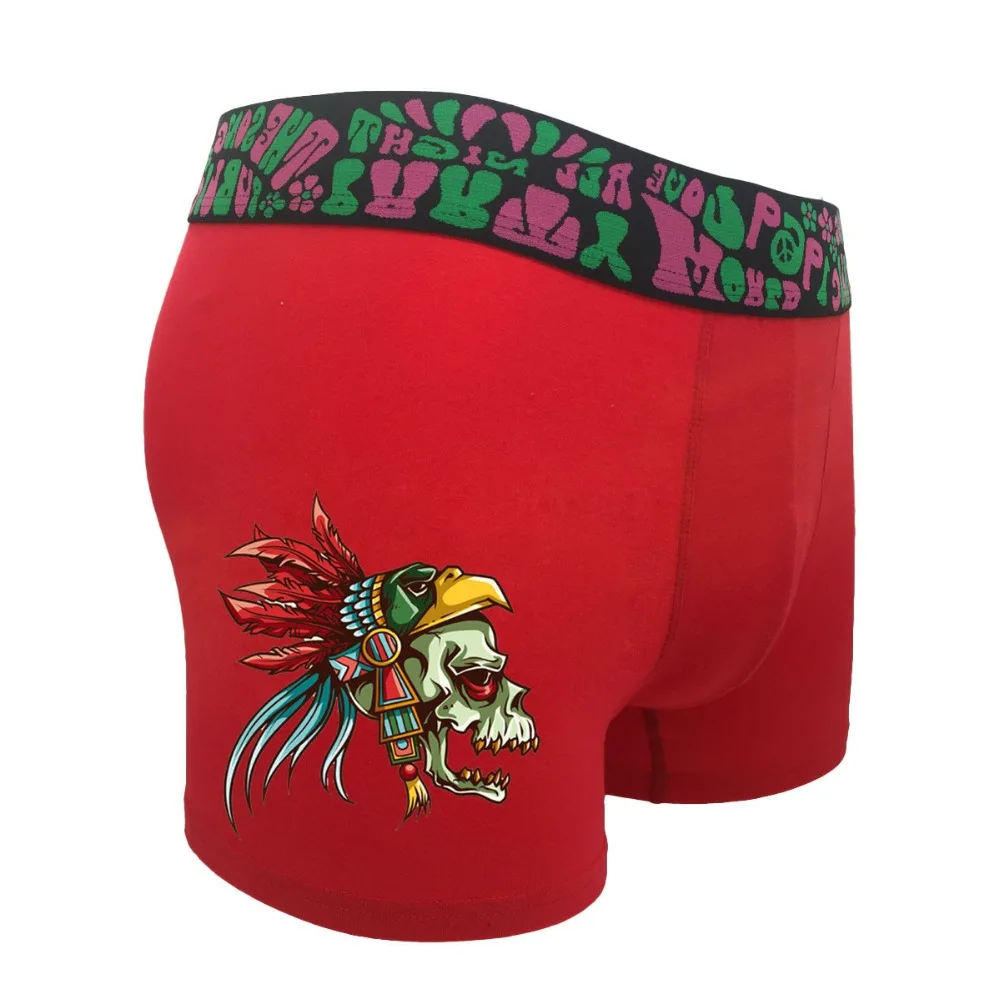 Мужское нижнее белье хлопковые боксеры большого размера 4XL с принтом дышащие