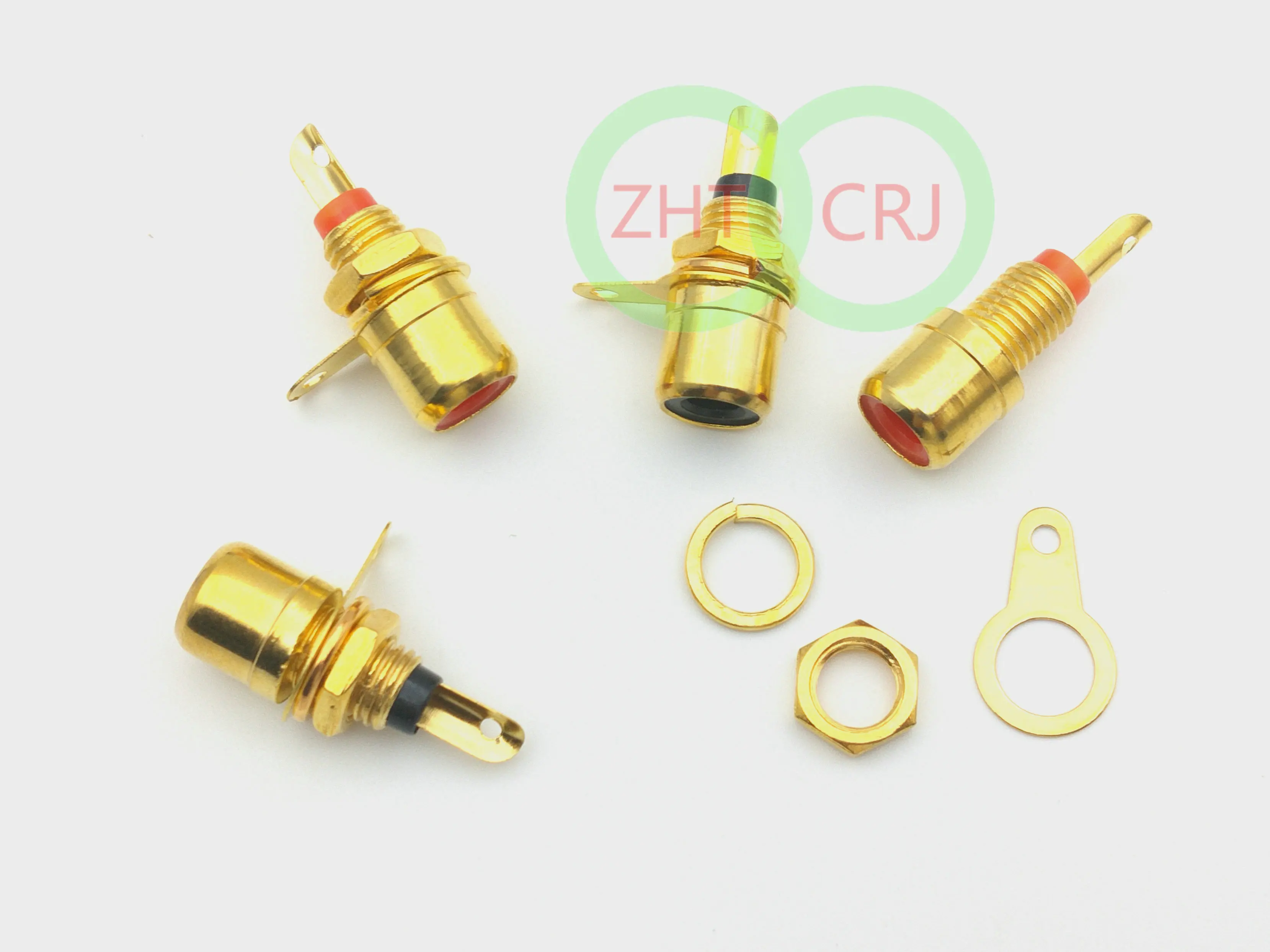 10 шт. Позолоченные RCA Phono Шасси Панель крепление гнездо (красный + черный)|socket p|socket
