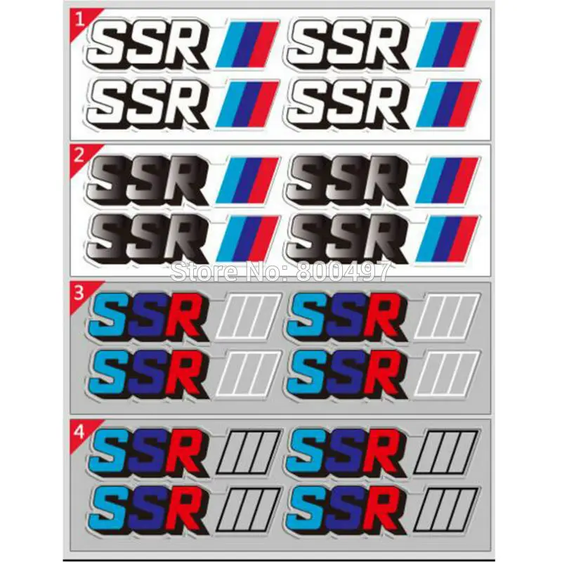 4 x новейшие SSR аксессуары автомобиля наклейки для SSR колеса автомобиля обода украшения наклейки серии
