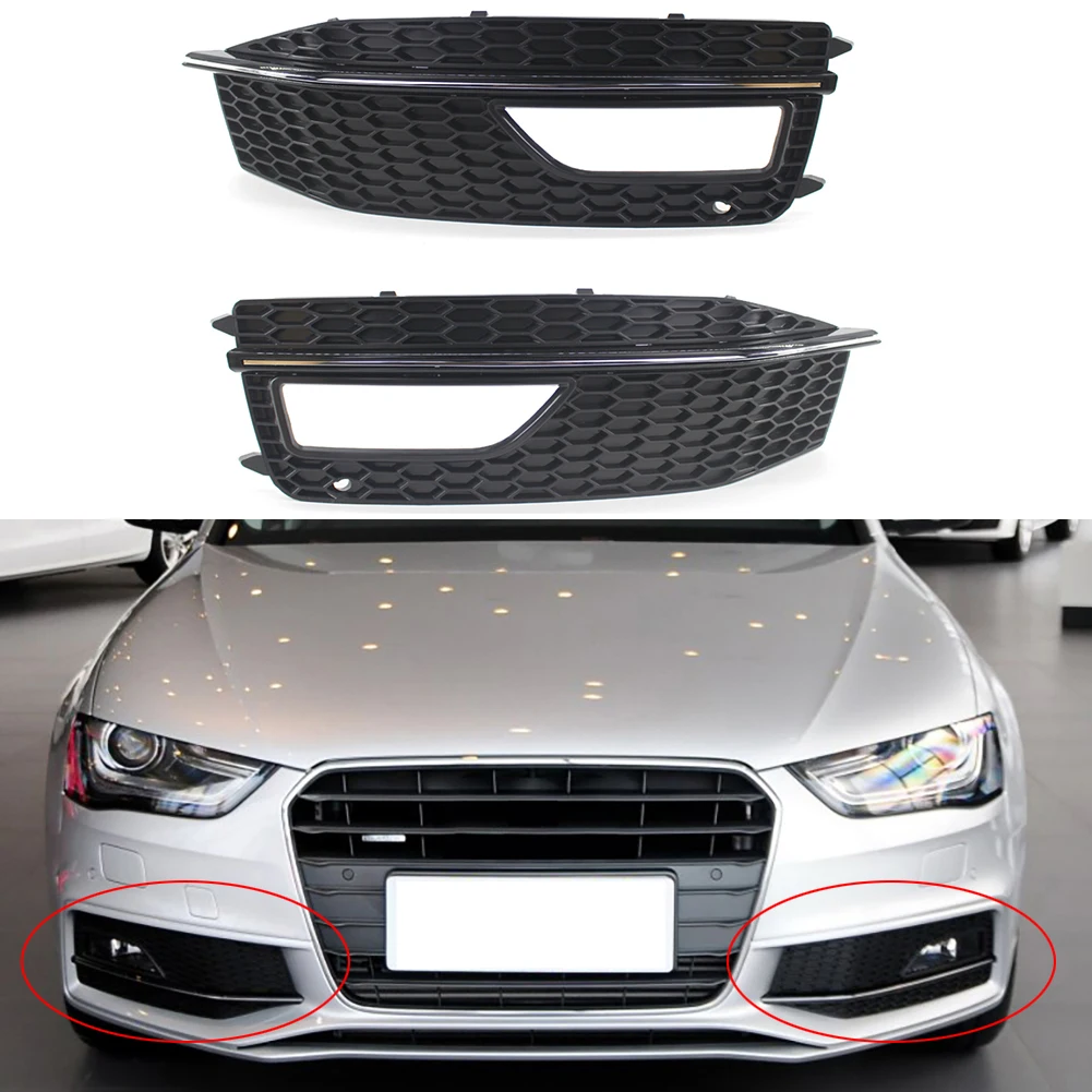 1 пара авто передний бампер Нижняя противотуманная фара решетки для A4L B9 S Line 13 16