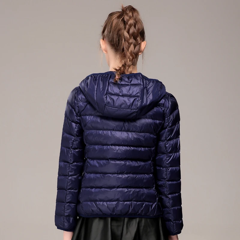 New 2022 Women Hooded Winter Coat Ultra Light Down Jackets Female Slim Puffer Duck Down Coat Chaqueta Mujer 6XL 7XL
