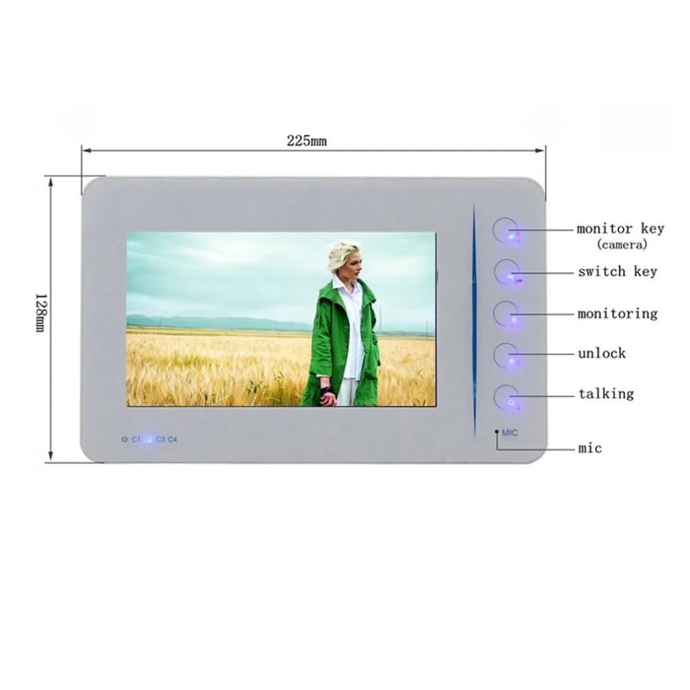 7 дюймов сенсорный экран проводной телефон видео домофон система дверной звонок