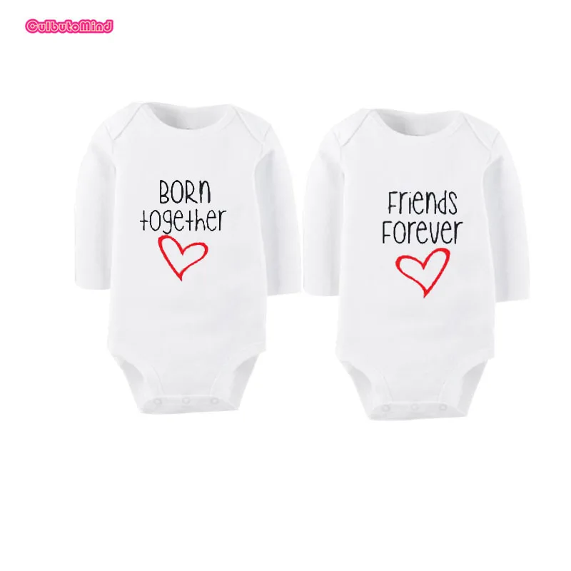 Забавный детский комбинезон Culbutomind Born Together Friends Forever Twin комплект из 2 предметов: