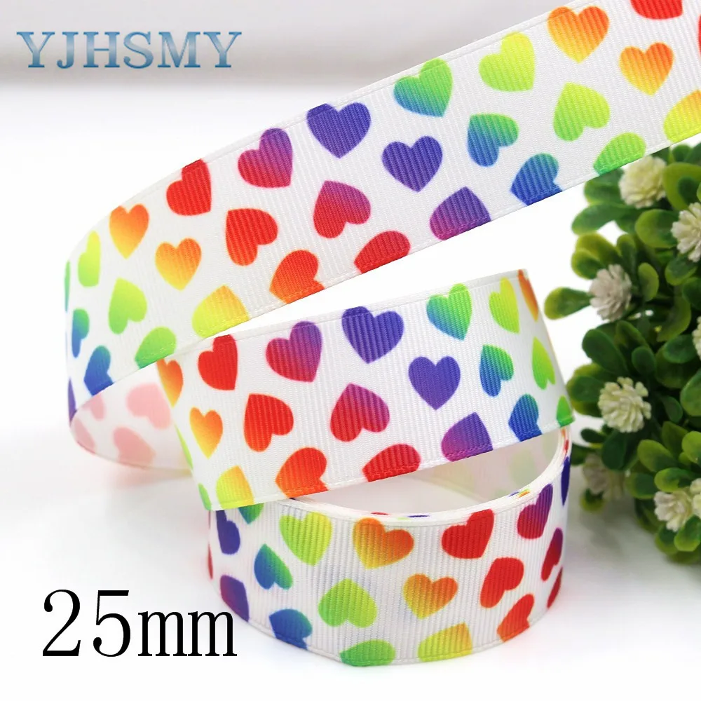 YJHSMY D 17921 674 10 ярдов 25/22 мм мультфильм печатных grosgrain ленты DIY ручной работы