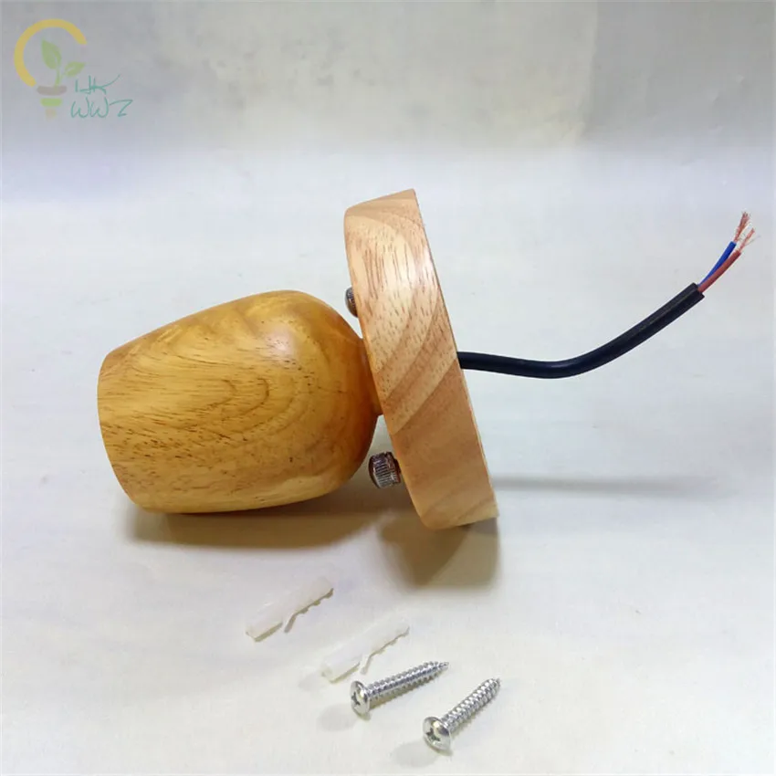 Скандинавская деревянная Светодиодная потолочная лампа E27 винтовые потолочные