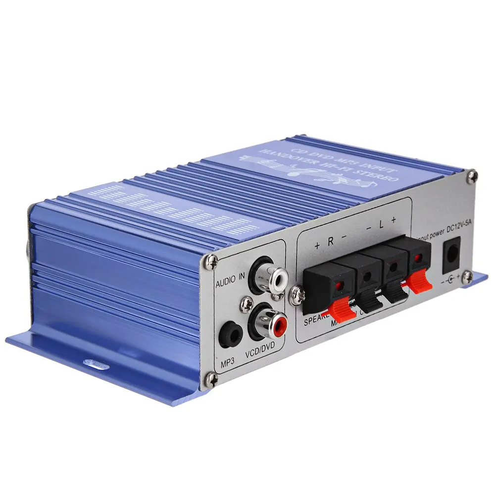 HY 2002 Hi Fi 12 В мини автомобильный стерео усилитель 2 канала аудио поддержка CD DVD MP3