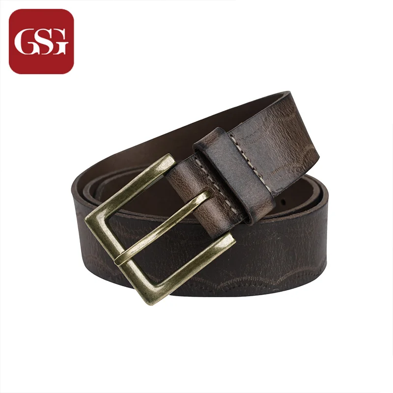 GSG мужские ремни из натуральной кожи с пряжкой на булавке Модные Винтажные