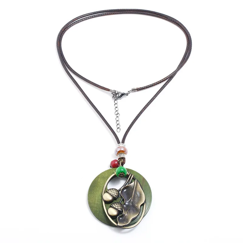 Корея Девушка винтажный орнамент геометрические деревянные сплав желудь