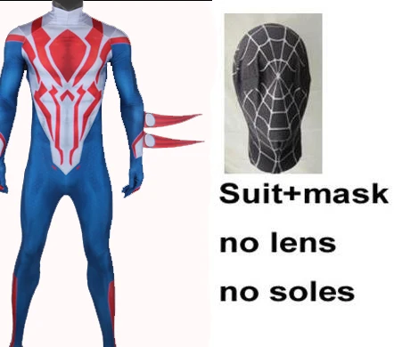 suit no eye no soles Ling Bultez4, высокое качество, новейший костюм Человека-паука 2099, с глазами, комический белый 2099 костюм Человека-паука - Цвет: suit no eye no soles