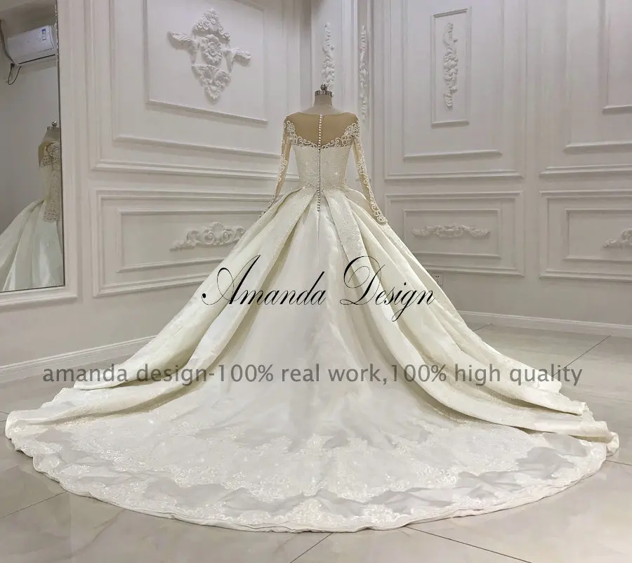 Vestido de noiva princesa кружевное свадебное платье с аппликацией и кристаллами