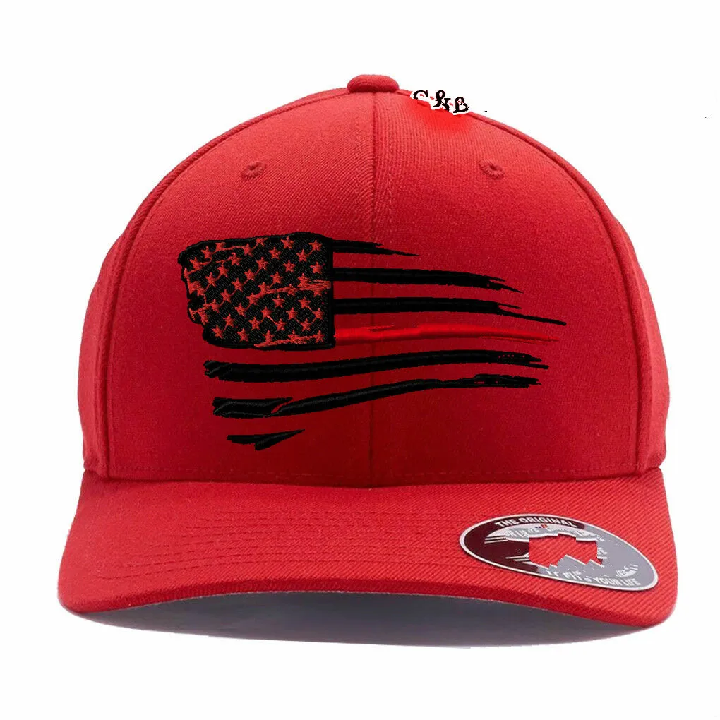 Новая американская тонкая красная линия развевая флаг. бейсбольная кепка с