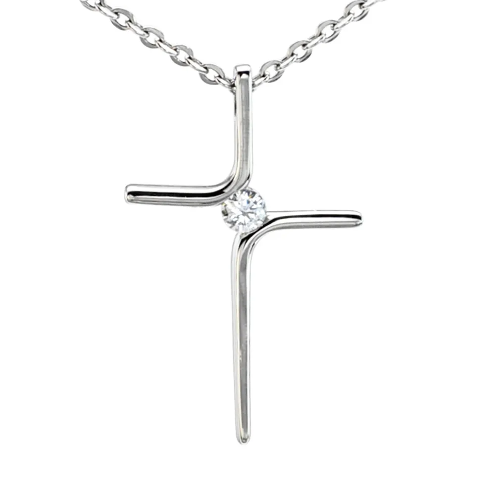 Женское ожерелье с подвеской крестом из нержавеющей стали|rolo chain|pendant necklacegold silver |