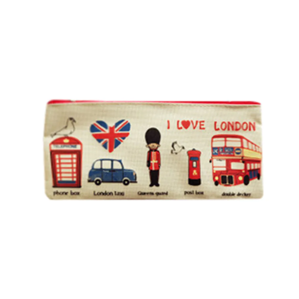 Пенал сумка холст косметичка для макияжа кошелек монет ручка сумки британский