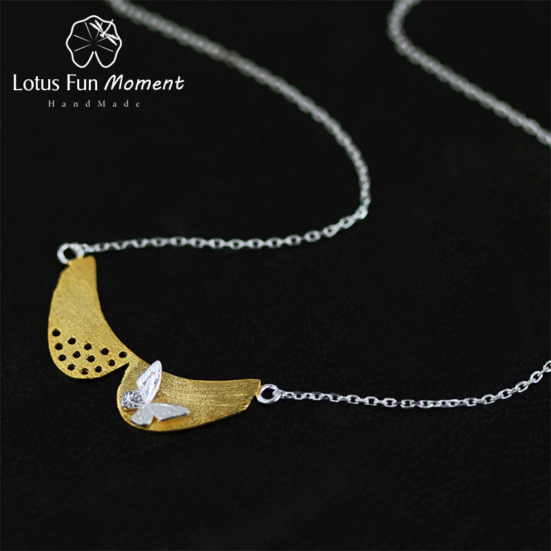 

Lotus Fun Moment реального 925 пробы серебро ручной работы Модные украшения Питер Пэн воротник Цепочки и ожерелья с подвеской Acessórios для Для женщин