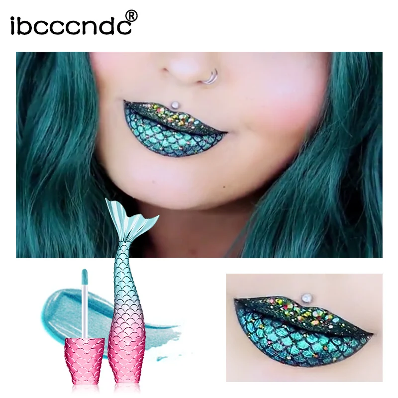 1 шт. водостойкая жидкая губная помада Русалочки для губ Сияющая Губная Помада