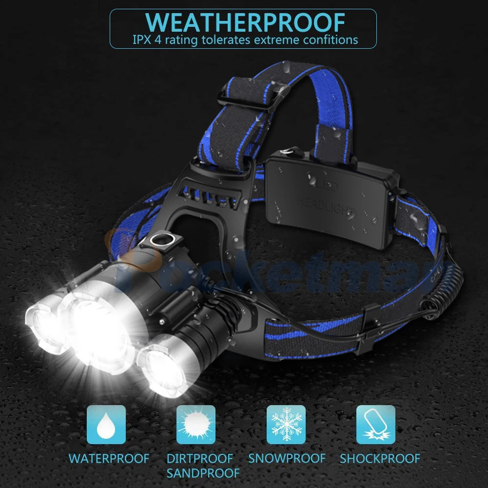 Новый светодиодный налобный светильник мощный датчик движения фонарь