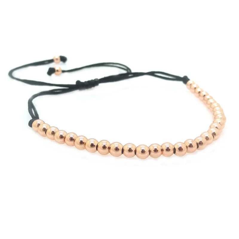 2017 модные брендовые мужские браслеты чёрные круглые бусины 4 мм плетеный браслет