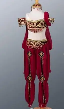 burgundy gold Арабское двухсекционное профессиональное балетное платье зеленое золото Nikya балетный танцевальный костюм Восточные Танцевальные сценические костюмы для балета - Цвет: burgundy gold