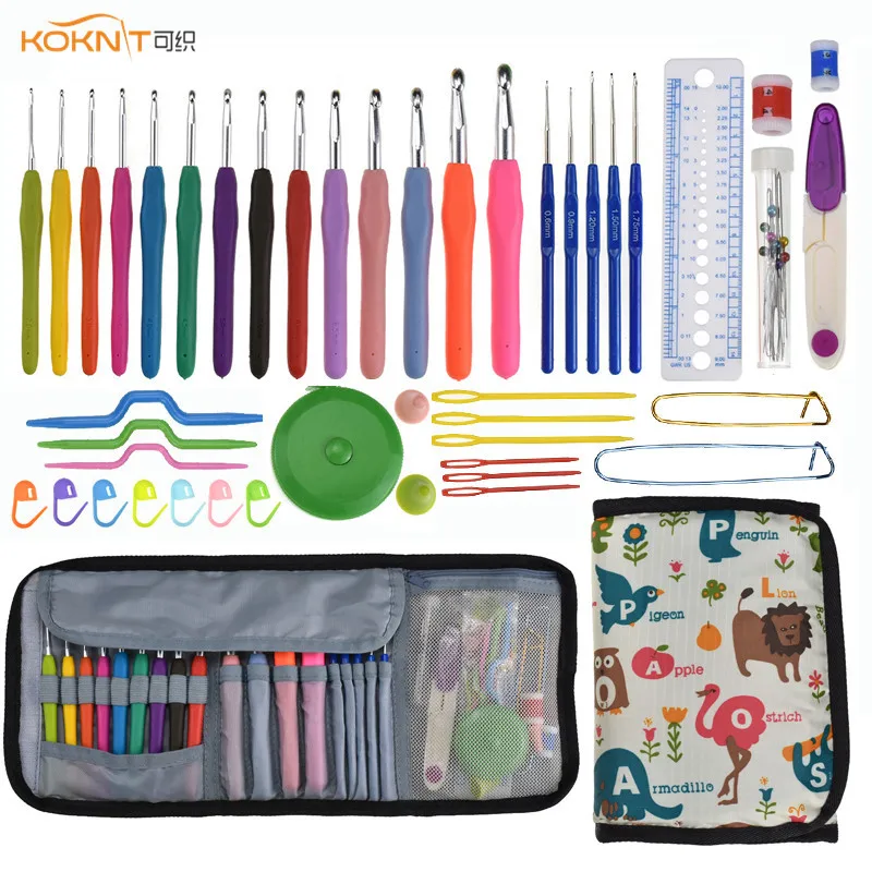 Набор крючков для вязания KOKONI набор вплетать в пряжу спицы измерительные ножницы