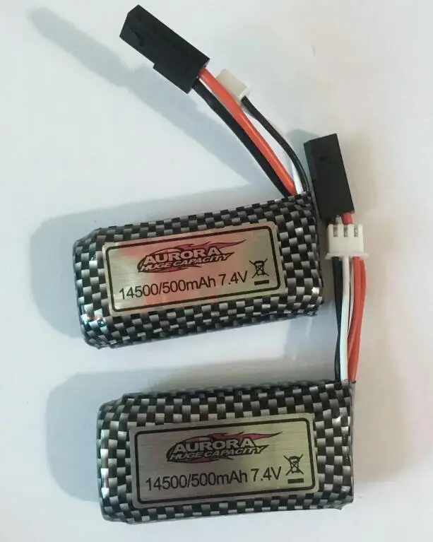 9136 1/16 2,4G 4WD пульт дистанционного управления RC автомобиль 36 км/ч Bigfoot внедорожный грузовик модель запасных частей battery 7,4 В 500 мАч перезаряжаемая батарея - Цвет: 2pcs