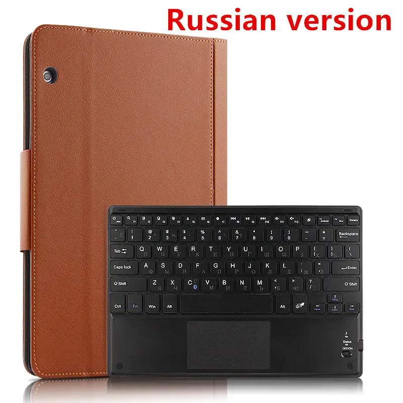 brown Russian Чехол для huawei MediaPad T5 10 защитный чехол Bluetooth клавиатура протектор PU кожа AGS2-L09 L03 W09 W19 10," планшетный ПК чехол - Цвет: brown Russian