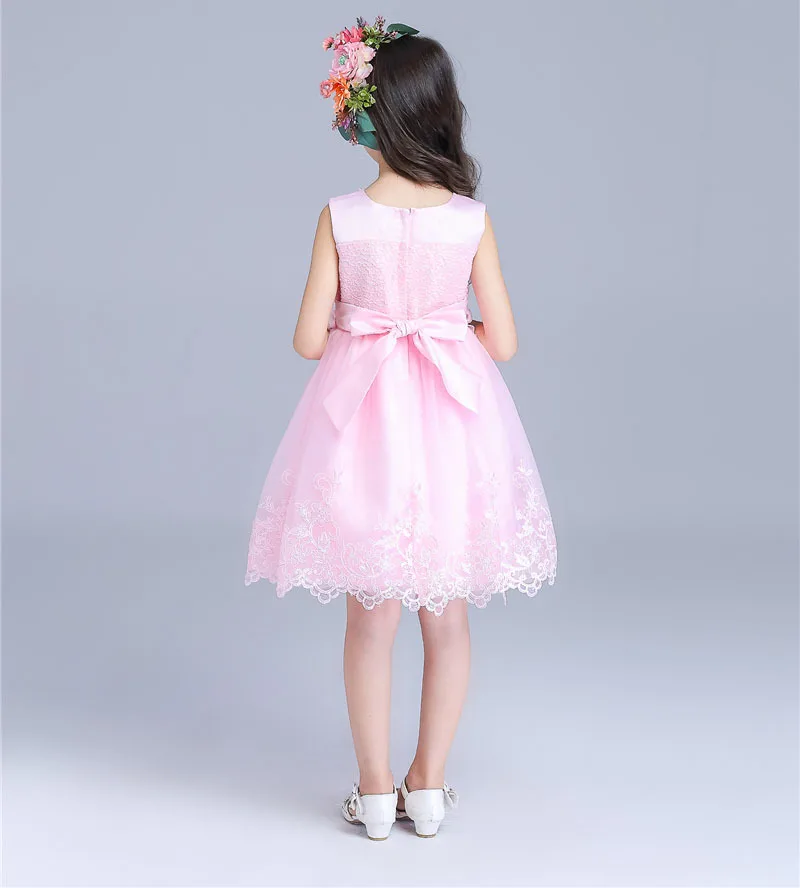 Красивое детское платье для девочек розовое Цветочное 3 4 5 6 7 8 9 10 11 12 T AKF164105 2021 |