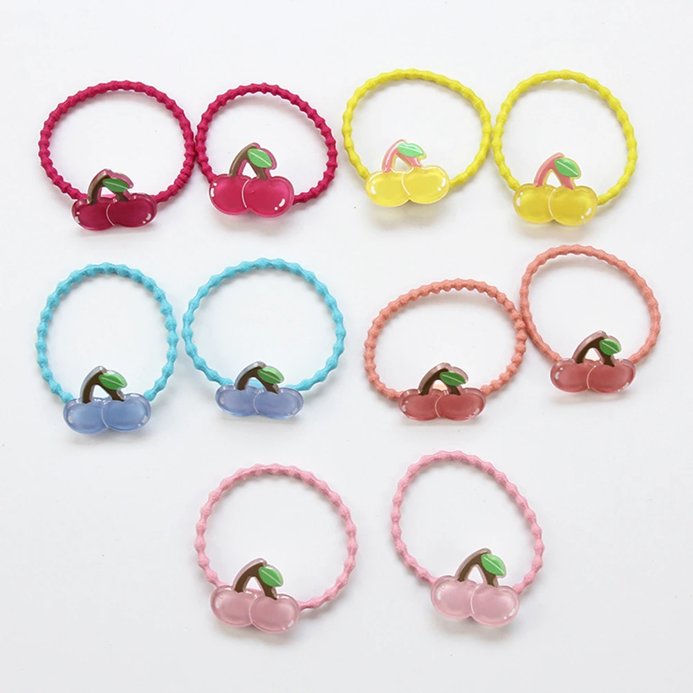 M MISM INS New Style Fruit Gum For Hair Girls Pendant Elastic Hair Bands Girls Ponytail Holders 10 Pieces\ Set Hair Accessories