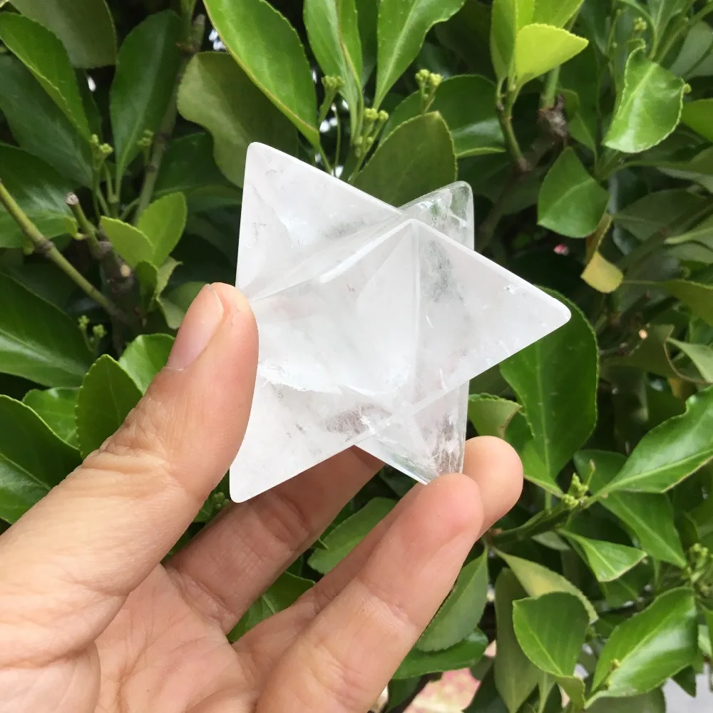 1 pc hot natural clear crystal Merkabah Pendulum Crystal Stones Merkaba Stars Pendant Jewelry Necklace Healing Energy Minera | Дом и сад