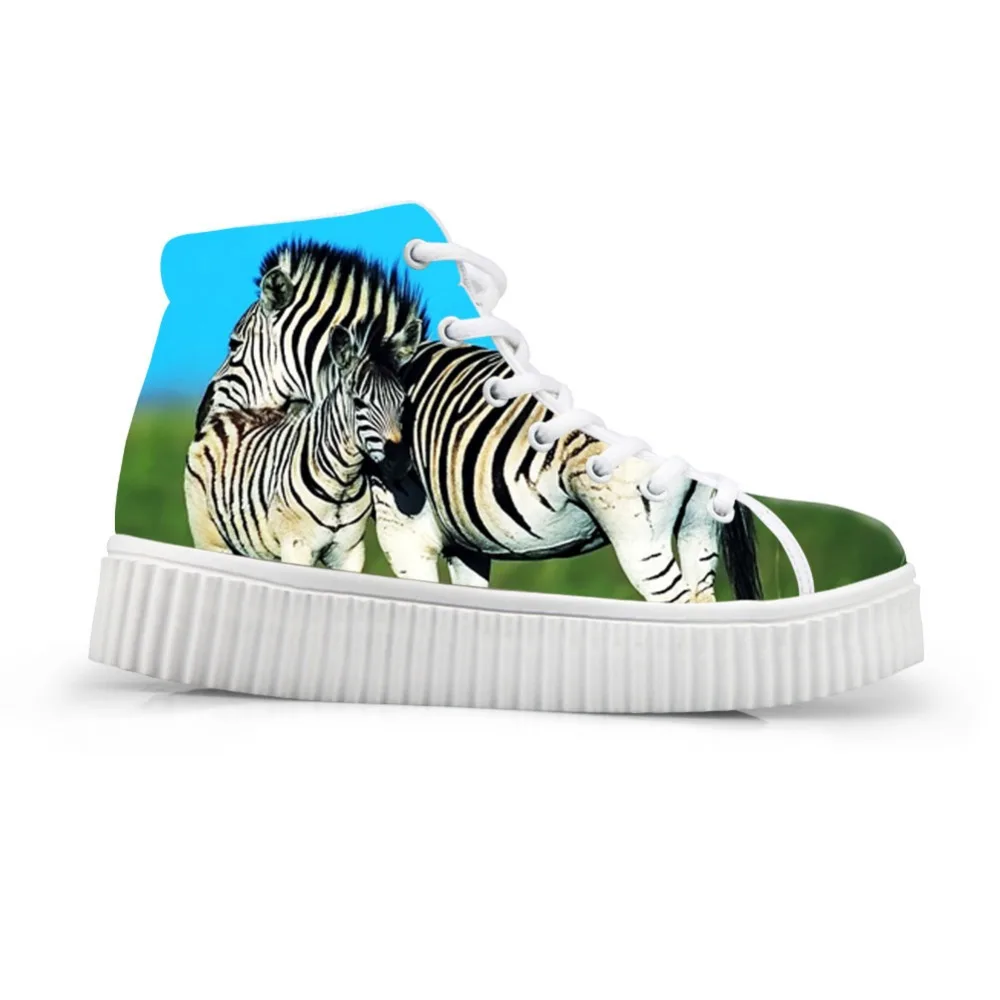 Женская обувь на плоской платформе с принтом зебры|Обувь без каблука| |