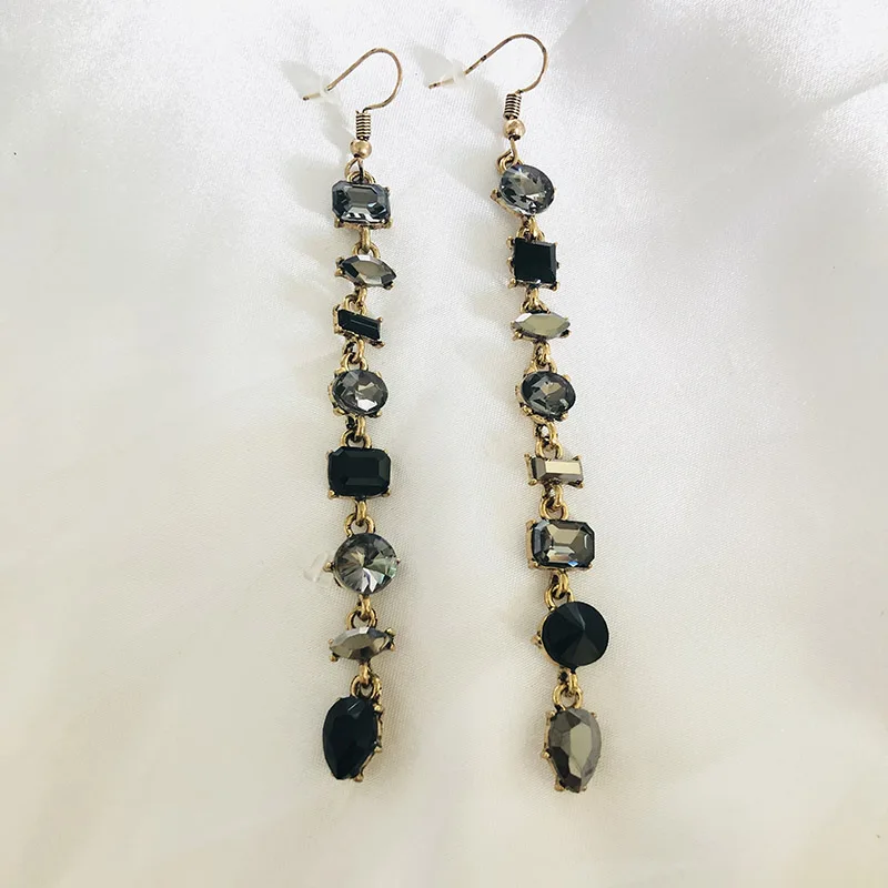 JUJIA Boho массивные висячие серьги с искусственным жемчугом винтажные длинные висячие серьги с кристаллами для женщин Bijoux