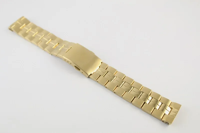 19 мм T049417A T049407 T049410A мужской ремешок для часов T-CLASSIC ремешок из нержавеющей стали для T049 - Цвет ремешка: Золотой