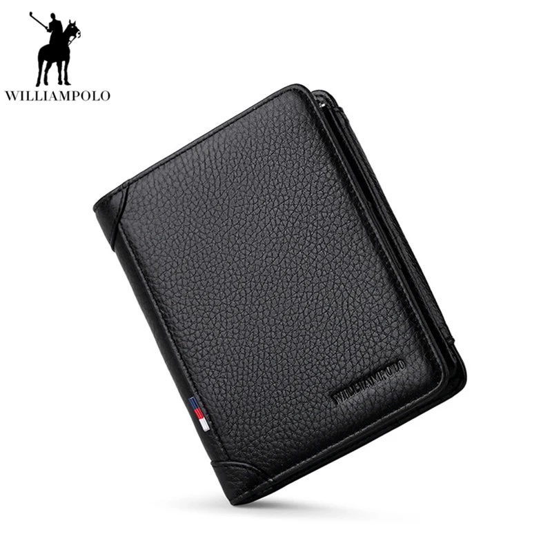 Williampolo короткий мужской бумажник люксовый бренд кожаный ручной работы модные 3