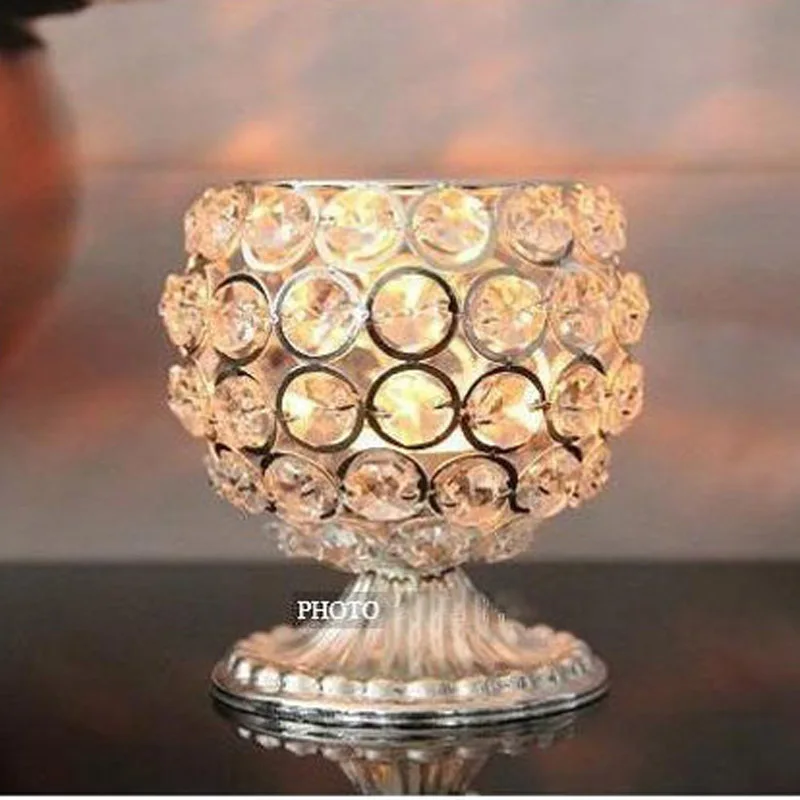 3 шт./лот новые металлические подсвечники с кристаллами серебряная стойка