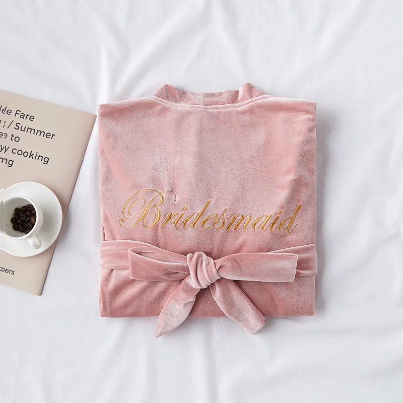 2019 модные свадебные вечерние халат письмо невесты на халате задняя Для женщин