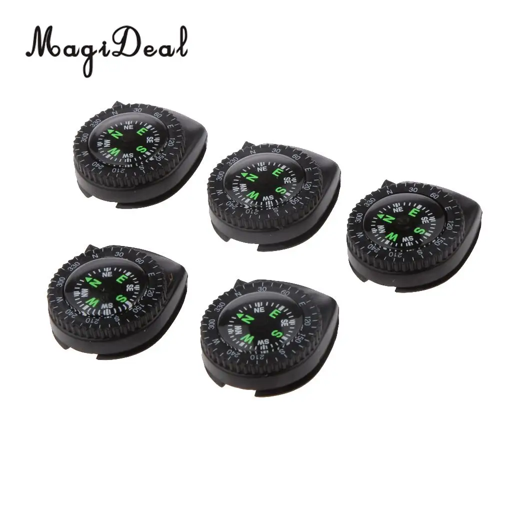 MagiDeal 5Pcs Portable Outdoor Clip-On Watchband Compass Hiking Gear GPS Plastic Band Bracelet With Closure Useful Accessory | Спорт и