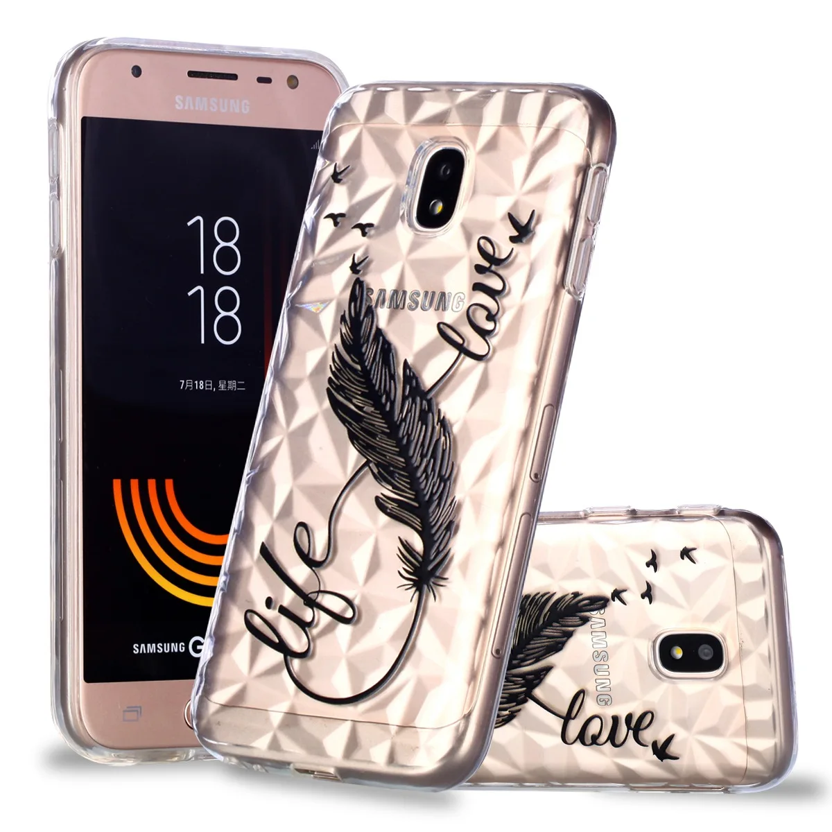 Защитный чехол для Samsung Galaxy J3 2018 J330 J330F мягкий силиконовый из ТПУ с рисунком J 3
